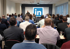 A large in-person meeting